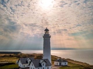 Hirtshals-Fyr Droneoptagelse af fyrtårn i Hirtshals